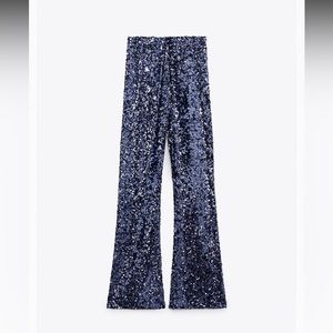 Zara Brand New with Tags Flared sequin leggings medium
